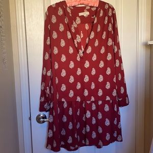 Stunning 🤩 Ann Taylor Loft Size M Burgandy Dress- long sleeve